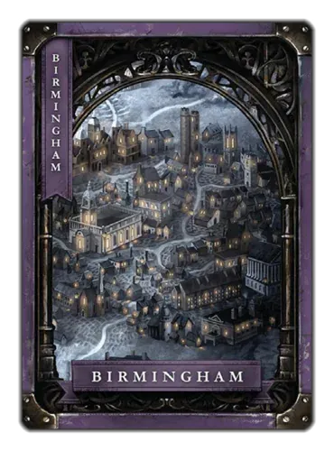 Carta de localización de Birmingham y carta de industria.