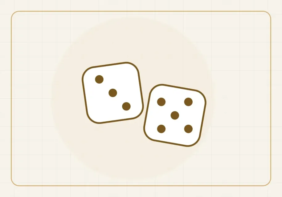 Dice in the foreground with the relevant face showing.