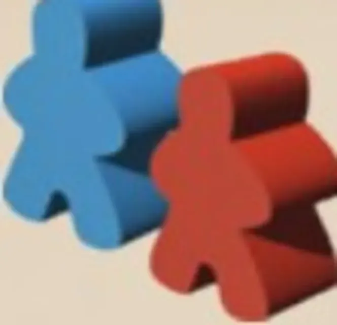Las dos figuras de Bardo en los colores de cada jugador.